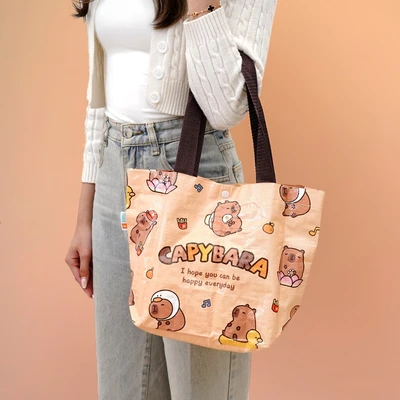 Gambar Ataru Tas Belanja Capybara Small - Cokelat