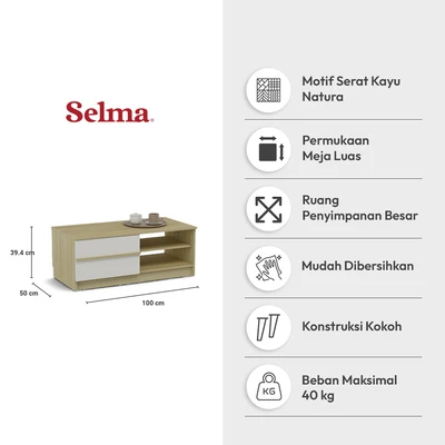 Gambar Selma Glyn Meja Tamu Marcy - Cokelat Oak
