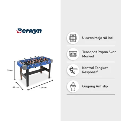 Gambar Berwyn 48 Inch Meja Bermain Soccer PVC - Biru