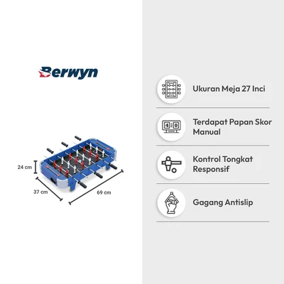 Gambar Berwyn 27 Inch Meja Bermain Soccer PVC - Biru