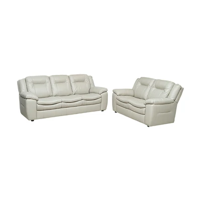 Gambar Informa Jacobsen Set Sofa Kulit 2 & 3 Seater - Abu-Abu Silver