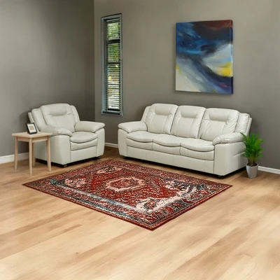Gambar Informa Jacobsen Set Sofa Kulit 1 & 3 Seater - Abu-Abu Silver