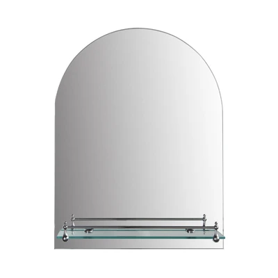 Gambar Fosa 60x45 cm Cermin Dinding Kamar Mandi Dengan Rak Bevel 5 Mm - Silver