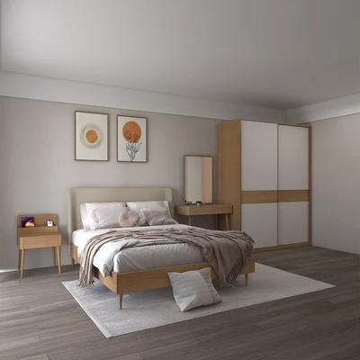 Gambar Informa 160x200 cm Colton Set Kamar Tidur Wood - Cokelat