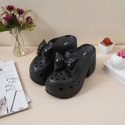 Gambar Ataru Ukuran 38 Sandal Wanita Clogs Platform - Hitam