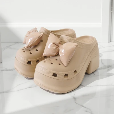 Gambar Ataru Sandal Wanita Clogs Platform Ukuran 35 - Krem Beige