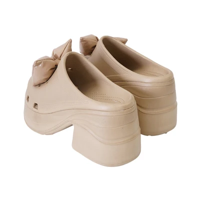 Gambar Ataru Sandal Wanita Clogs Platform Ukuran 35 - Krem Beige