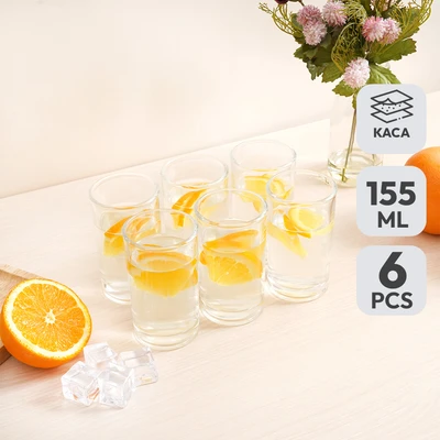 Gambar Culinart Gelas Kaca 155 ml Set 6 Pcs Transparan