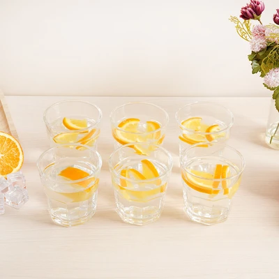 Gambar Culinart Gelas Kaca Stackable Wave 240 ml Set 6 Pcs Transparan