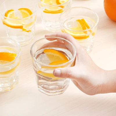Gambar Culinart Gelas Kaca Stackable Wave 240 ml Set 6 Pcs Transparan