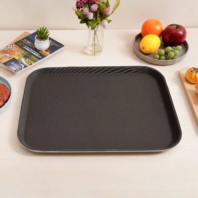 Gambar Culinart Nampan Saji Plastik Antiskid Rectangle 46x35 cm - Cokelat