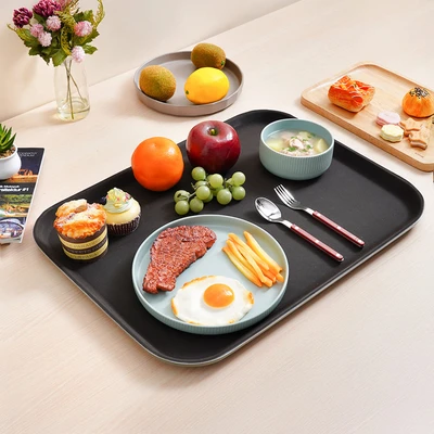Gambar Culinart Nampan Saji Plastik Antiskid Rectangle 38x51.5 cm - Cokelat