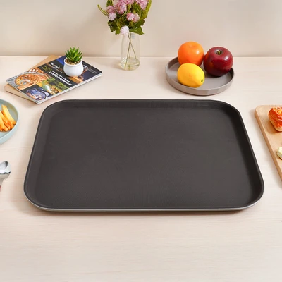 Gambar Culinart Nampan Saji Plastik Antiskid Rectangle 38x51.5 cm - Cokelat