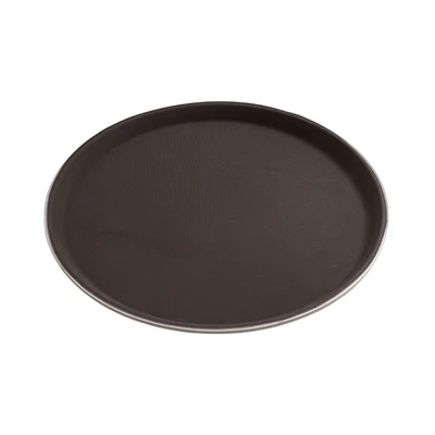 Gambar Culinart Nampan Saji Plastik Antiskid Round 40.5 cm - Cokelat