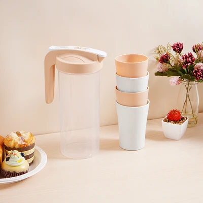 Gambar Culinart Camry Teko & Gelas Set 5 pcs - Krem/Putih