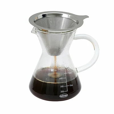 Gambar Culinart Teko Kopi Kaca Borosilikat Dengan Saringan 700 ml Transparan