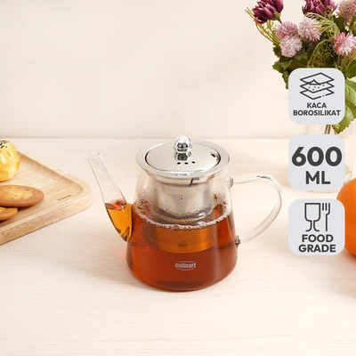 Gambar Culinart Teko Teh Kaca Borosilikat 600 ml Transparan