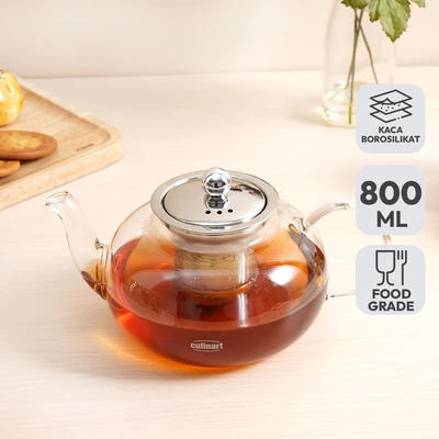 Gambar Culinart Teko Teh Kaca Borosilikat 800 ml Transparan