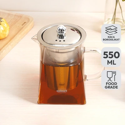 Gambar Culinart Teko Teh Kaca Borosilikat Square 550 ml Transparan