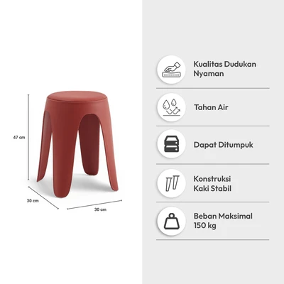 Gambar Informa Dorris Bangku Kulit - Merah