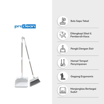 Gambar Proclean Set Sapu & Pengki 4 In 1 - Putih