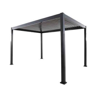 Gambar Soleil Pergola Atap Kanopi Aluminium 397x297x250 Meter - Hitam