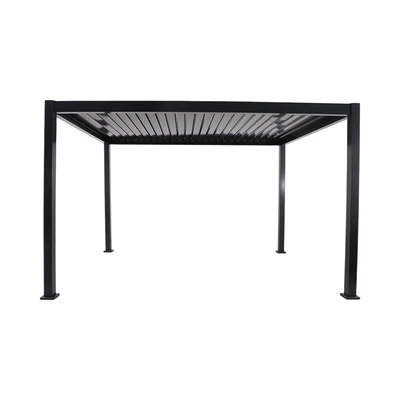 Gambar Soleil Pergola Atap Kanopi Aluminium 397x297x250 Meter - Hitam
