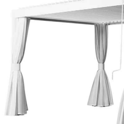 Gambar Soleil Pergola Atap Kanopi Aluminium Dengan Tirai 397x297x250 Meter - Putih