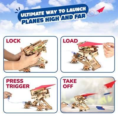 Gambar Smartivity Set Mainan Hydraulic Plane Launcher - Cokelat