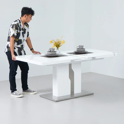 Gambar Informa Elsta Jurgen Set Meja Makan 4 Kursi Retractable - Abu-Abu