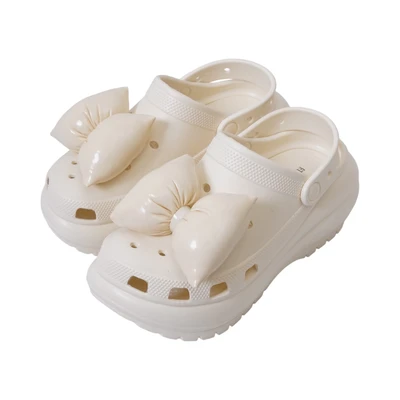 Gambar Ataru Sandal Wanita Clogs Thick Ribbon Ukuran 39/40 - Krem