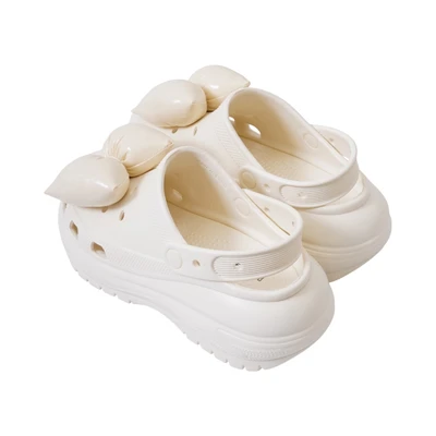 Gambar Ataru Sandal Wanita Clogs Thick Ribbon Ukuran 39/40 - Krem
