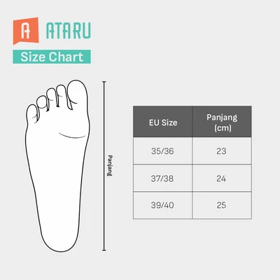 Gambar Ataru Sandal Wanita Clogs Thick Ribbon Ukuran 39/40 - Krem