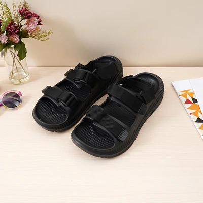 Gambar Ataru Ukuran 41 Sandal Pria Double Strap - Hitam