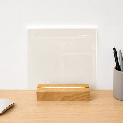 Gambar Ataru Papan Catatan Erasable Dengan Lampu Transparan - Cokelat
