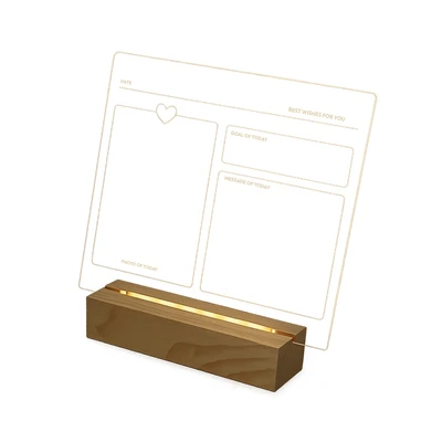 Gambar Ataru Papan Catatan Erasable Dengan Lampu Transparan - Cokelat