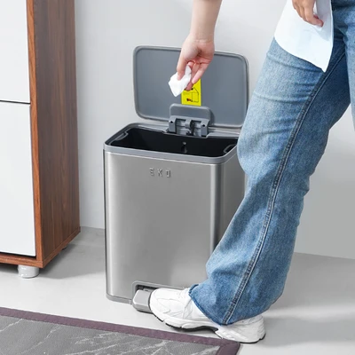 Gambar Eko Marina Tempat Sampah Pedal Stainless Steel 11 Liter - Silver