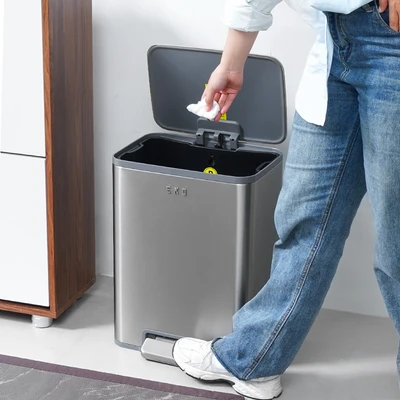 Gambar Eko Marina Tempat Sampah Pedal Stainless Steel 20 Liter - Silver