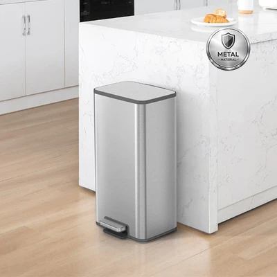 Gambar Eko Marina Tempat Sampah Pedal Stainless Steel 30 Liter - Silver