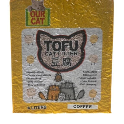 Gambar Our Cat Tofu Pasir Kucing Coffee 6 Liter - Kuning