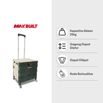 Gambar Maxbuilt Troli Lipat Portable 25 kg Dengan 4 Roda - Hijau
