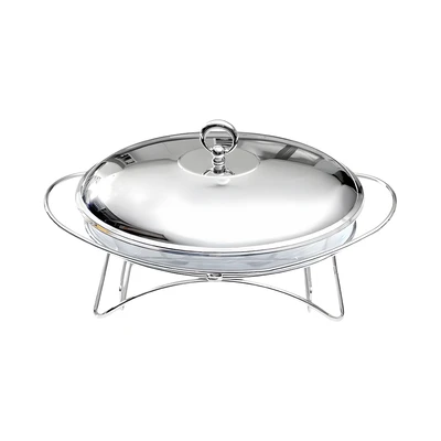 Gambar Culinart Nerinko Penghangat Makanan Kaca Oval 3 Liter - Silver