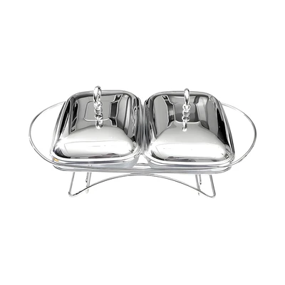 Gambar Culinart Nerinko Penghangat Makanan Rectangle 1.5 Liter Set 2 pcs - Sliver