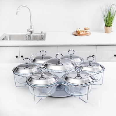 Gambar Culinart Nerinko Penghangat Makanan Putar Set 7 pcs - Silver
