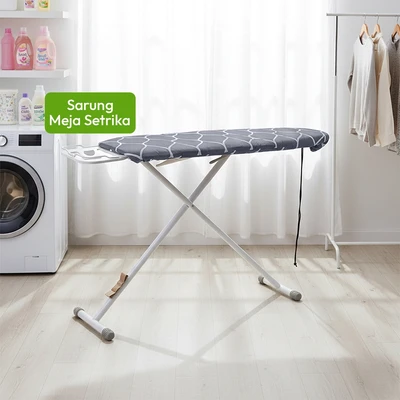 Gambar Stora Sarung Meja Setrika Ogee Pattern 122x39 cm - Abu-Abu
