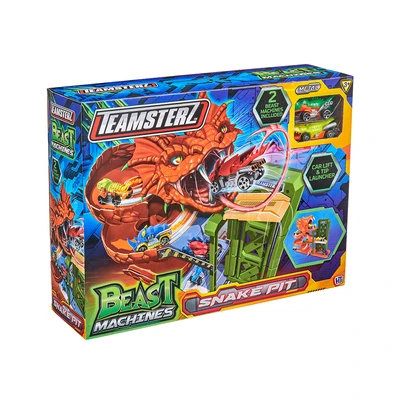 Gambar Top Gear Teamsterz Playset Beast Machines Snake Pit Garage & 2 Pcs Mobil - Mix