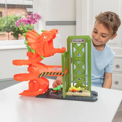 Gambar Top Gear Teamsterz Playset Beast Machines Snake Pit Garage & 2 Pcs Mobil - Mix