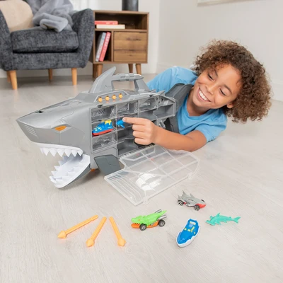 Gambar Top Gear Teamsterz Playset Beast Machine Robo Shark Transporter - Abu-abu