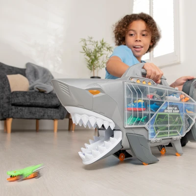 Gambar Top Gear Teamsterz Playset Beast Machine Robo Shark Transporter - Abu-abu