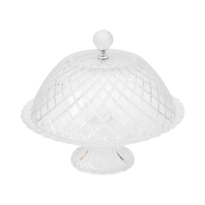 Gambar Culinart Wadah Saji Kue Kaca Dome Crystal 25.5 cm Transparan